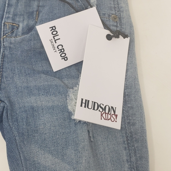 NWT HUDSON KIDS Blue roll crop jeans - Picture 2 of 7